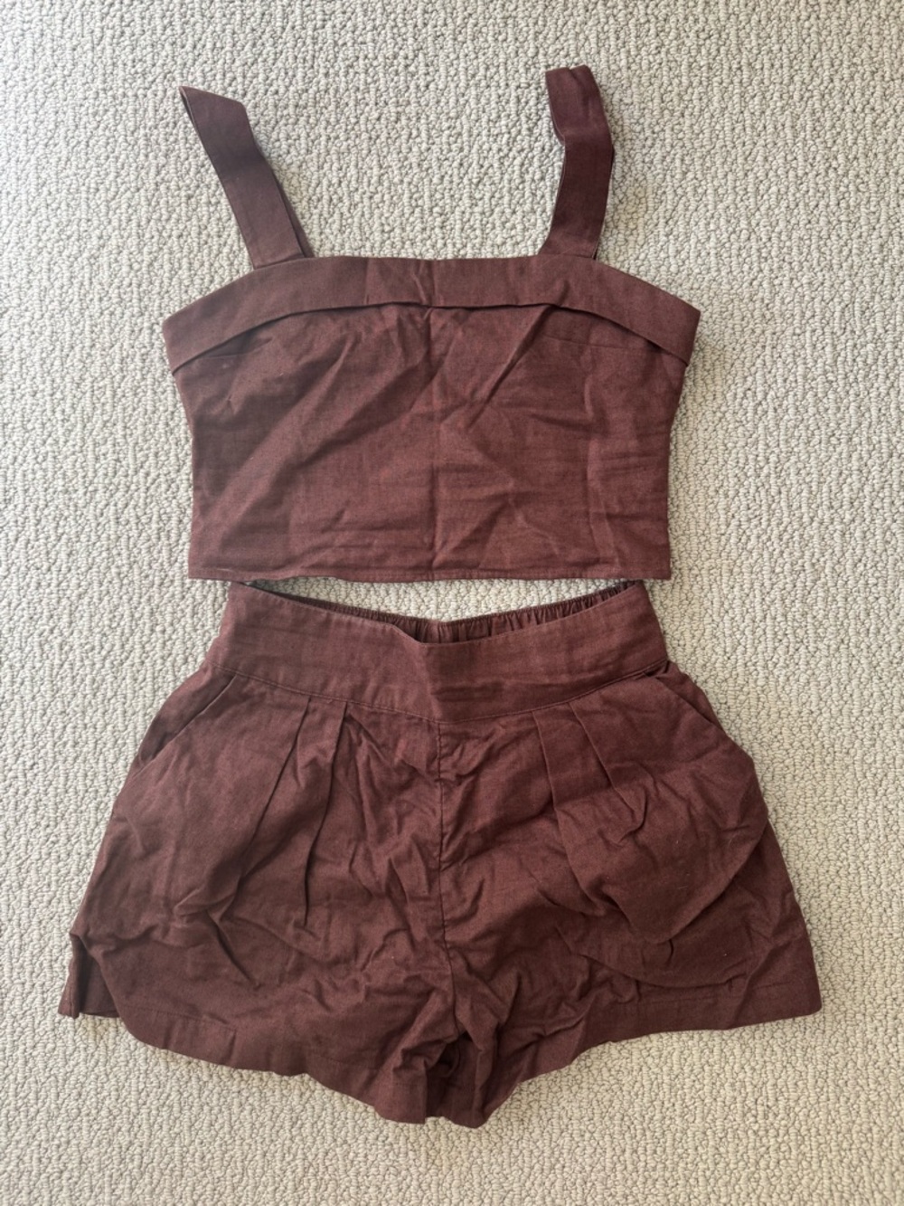 Abercrombie Chocolate Brown Linen Blend Set